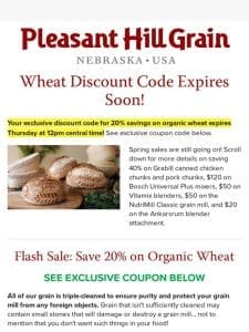 Your Exclusive Wheat Coupon Expires Soon! — PHG News