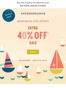 coming in hot: EXTRA 40% OFF SALE!!