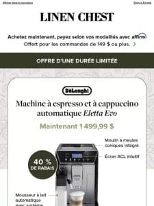 ‍ Réveillez votre côté barista | -1 000$ sur la Eletta Evo par De’Longhi!