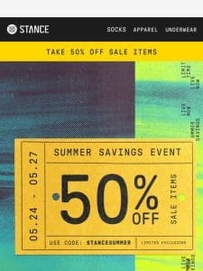 ☀️ Summer Savings: 50% Off Sale Items Starts NOW!