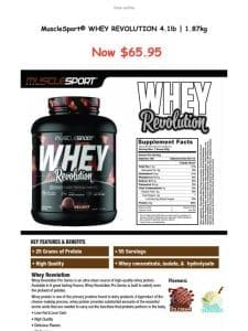 100% Whey Revolution!   NOW $65.95 for 1.87kg | 55 Servings