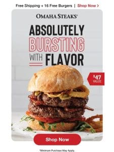 16 FREE burgers & FREE shipping!