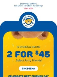 2 for $45 for Best Friends Day!