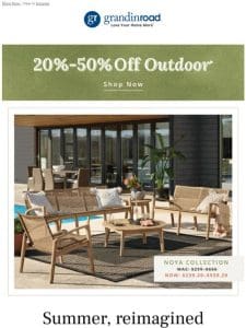 20-50% off ALL Outdoor