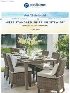 20-50% off all Outdoor + Free Standard Shipping!
