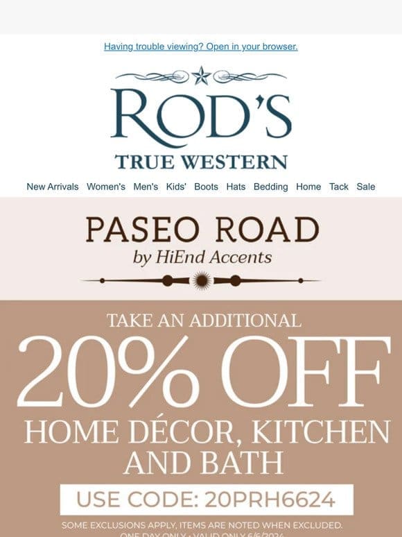 20% Home Décor， Kitchen and Bath from Paseo Road by HiEnd Accents