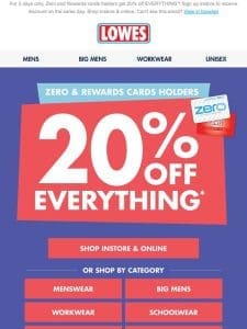 20% OFF EVERYTHING!* | 3 Day Sale Starts Now!