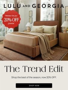 20% OFF | These trends are IN