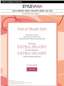 20% OFF month-end deals!