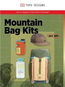20% Off Mountain Pack Kits