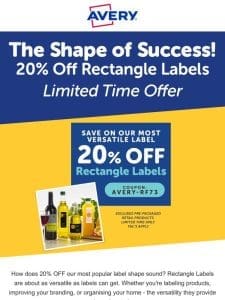 20% Off Rectangle Labels Sale