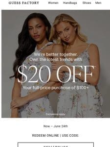 $20 Off is Back