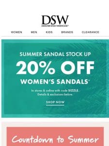 ?? 20% off sandals for summer ??