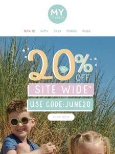 20% off sitewide， you won’t want to miss this!