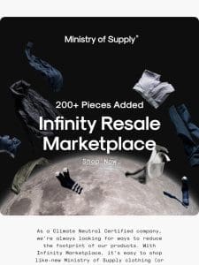 200+ New Items Added: Infinity Marketplace