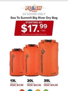 24 HOURS ONLY | SEA TO SUMMIT DRY BAGS | FLASH SALE