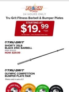 24 HOURS ONLY | TRU GRIT BARBELL & OLYMPIC PLATES | FLASH SALE
