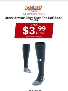 24 HOURS ONLY | UNDER ARMOUR YOUTH SOCK | FLASH SALE