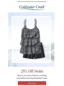 25% Off Our Entire Collection of Swimwear