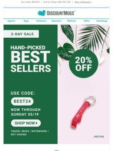 3-Day Best Sellers Sale! Take 20% Off Select Products