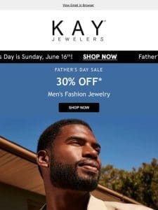 30% OFF* Men’s Fashion Jewelry For All Dads