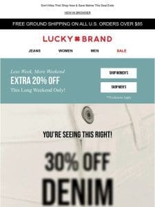 ? 30% Off Denim + An Extra 20% Off ?