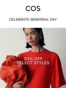 30% off continues