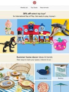 30% off select top toys for International Day of Play ?