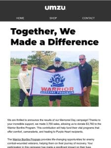 $3，760 Raised for Warrior Bonfire Program