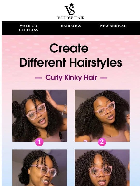 4 Ways To Style-Curly Kinky Hair!??