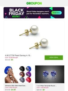 4.00 CTTW Pearl Earring in 18K Gold and More