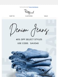 40% Off Select Denim