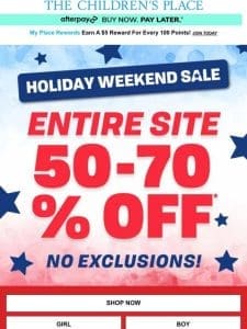 *50-70% OFF* Entire-Site DEALS – goin’ fast!