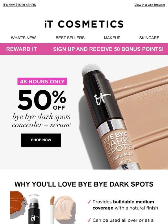 50% OFF Bye Bye Dark Spots Concealer