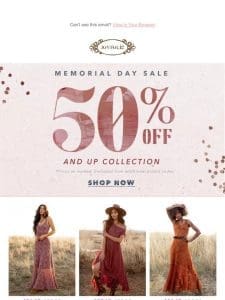 50% OFF Memorial Day Sale ENDS TOMORROW??