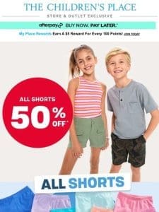 50% OFF Shorts ? $2.99+ Tees *Store-Only Deals*