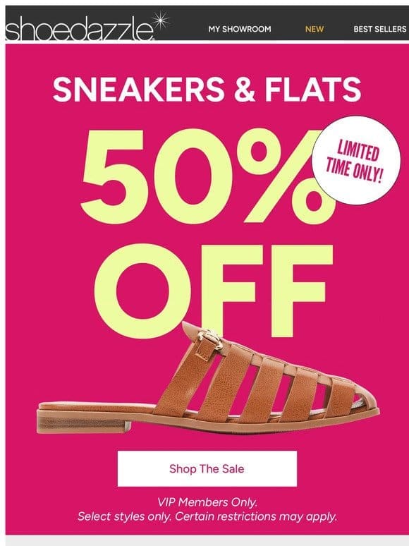 50% Off Sneakers + Flats Sale Is ON!