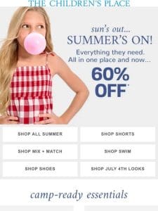 60% OFF Summer’s most-wanted styles
