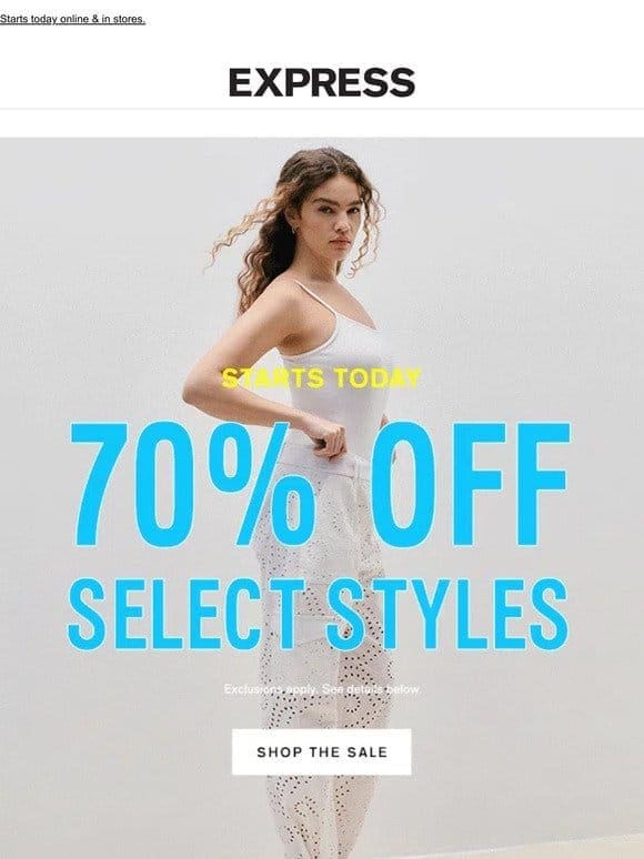 70% off select styles UNLOCKED ?