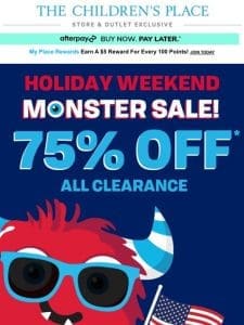 75% OFF *ALL* CLEARANCE All. Stores.