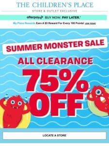 75% OFF CLEARANCE… See You Soon!!