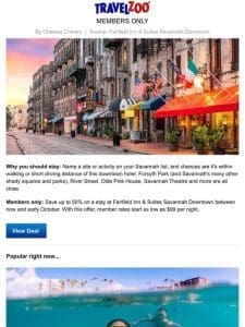 $99 & up—Savannah hotel into early fall w/breakfast