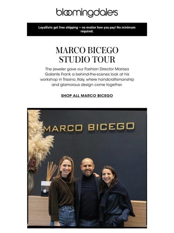 A peek inside Marco Bicego’s studio