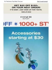 Accessories starting at $30