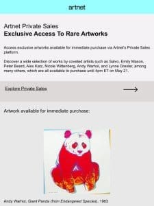 Acquire Coveted Blue-Chip Artworks via Artnet’s Private Sales