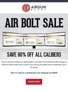 Air Bolt Sale: Save 60% OFF