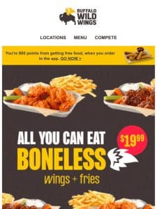 All you can eat wings & fries for $19.99?