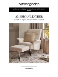 American Leather: On sale now!