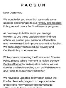 An Update To Our Privacy & Cookies Policy