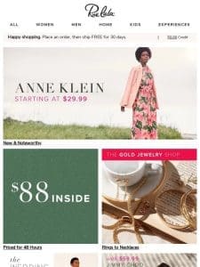 Anne Klein Starting at $29.99 ? New & Noteworthy